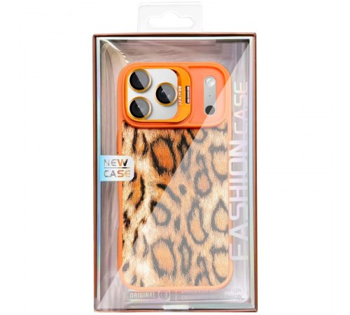 Чохол TPU+PC Wild Leopard with MagSafe and Lens для Apple iPhone 17 Pro Max (6.9") Orange