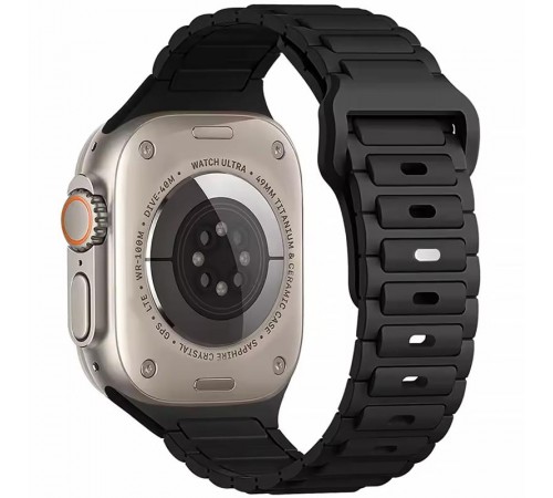 Силіконовий ремінець Defense для Apple Watch 42(ser.1-3)/44/45/46/49mm Black