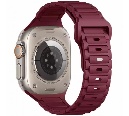 Силіконовий ремінець Defense для Apple Watch 42(ser.1-3)/44/45/46/49mm Wine Red
