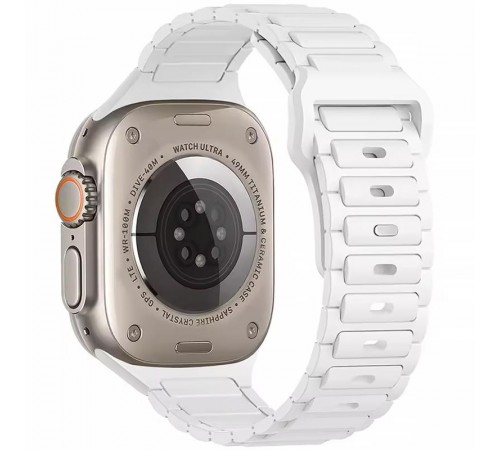 Силіконовий ремінець Defense для Apple Watch 38/40/41/42mm(ser.10) (140-190mm) White
