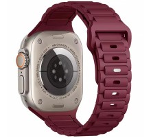 Силіконовий ремінець Defense для Apple Watch 38/40/41/42mm(ser.10) (140-190mm) Wine Red