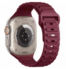 Силіконовий ремінець Defense для Apple Watch 38/40/41/42mm(ser.10) (140-190mm) Wine Red