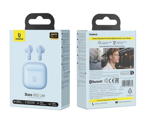 Бездротові TWS навушники Baseus Bass BS2 Lite (A0010A) Galaxy Blue