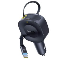 АЗП Baseus PrimeTrip VR2 30W with retractable cable (2USB-C) (C0206401) Cosmic Black