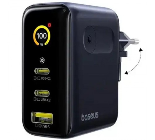 МЗП Baseus PicoGo AE21 Fast Charger 100W (1USB-A/2C) + кабель Type-C to Type-C (E0121B) Cosmic Black