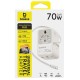 Мережевий універсальний перехідник Baseus CG11 70W with retractable cable (2USB-A/3C/1Socket) (E0307E) Off-White