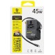 Мережевий універсальний перехідник Baseus AG11 45W with retractable cable (2USB-A/1C/1Socket) (E0307F) Cosmic Black