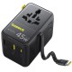 Мережевий універсальний перехідник Baseus AG11 45W with retractable cable (2USB-A/1C/1Socket) (E0307F) Cosmic Black