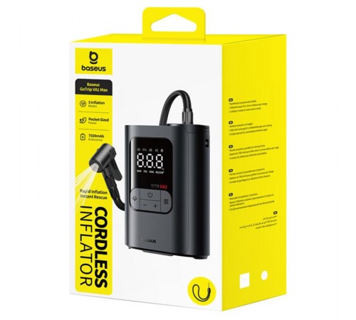 Портативний насос Baseus GoTrip VA1 Super Mini 22-Cylinder 5000 mAh (C01197) Cosmic Black