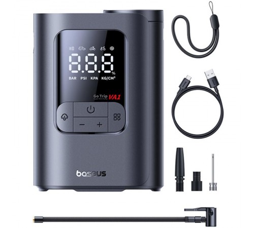 Портативний насос Baseus GoTrip VA1 Super Mini 22-Cylinder 5000 mAh (C01197) Cosmic Black
