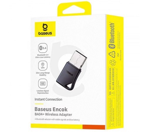 Bluetooth адаптер Baseus BA04+ (A10082600121) Black