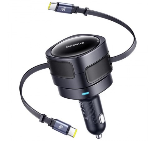 АЗП Baseus Enjoyment Max PD60W with retractable cable (2USB-C) (C00035507121) Cosmic Black