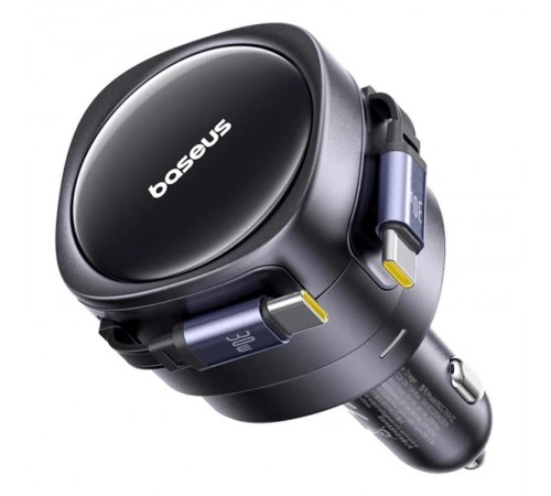АЗП Baseus Enjoyment Max PD60W with retractable cable (2USB-C) (C00035507121) Cosmic Black