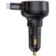 АЗП Baseus Enjoyment Pro PD60W+QC3.0 with retractable cable (1USB-A/1C) (C000578) Cluster Black