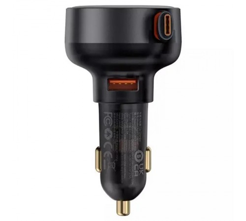 АЗП Baseus Enjoyment Pro PD60W+QC3.0 with retractable cable (1USB-A/1C) (C000578) Cluster Black