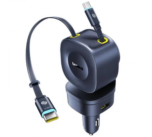 АЗП Baseus PrimeTrip VR2 Max PD100W+QC3.0 with retractable cable (1USB-A/3C) (C02066) Cosmic Black