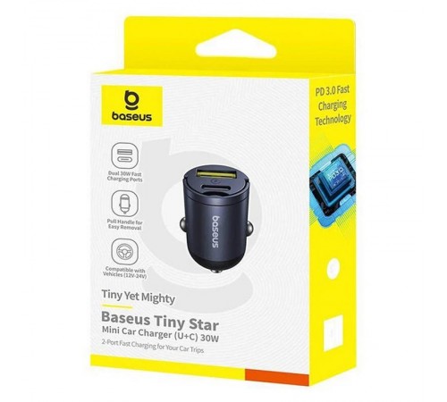 АЗП Baseus Tiny Star Mini 30W (1USB-A/1C) (C00035001121) Cosmic Black