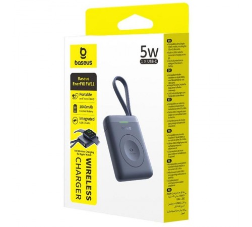 Портативний ЗП Power Bank Baseus EnerFill FW11 for Apple Watch 5W 1640 mAh (E02053) Midnight