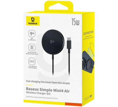БЗП Baseus Simple Mini4 Air Magnetic Qi2 15W (P102782) Cluster Black