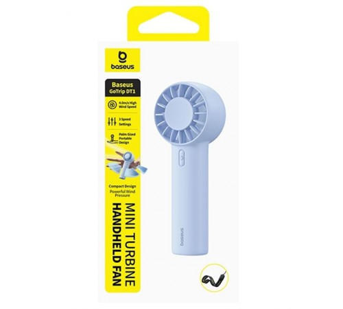 Портативний вентилятор Baseus GoTrip DT1 Mini Turbine 1200 mAh (C0119) Galaxy Blue