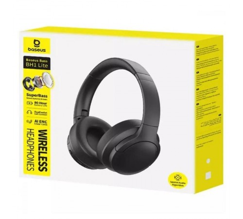 Накладні бездротові навушники Baseus Bass BH1 Lite AI ENC (A0203C) Cosmic Black