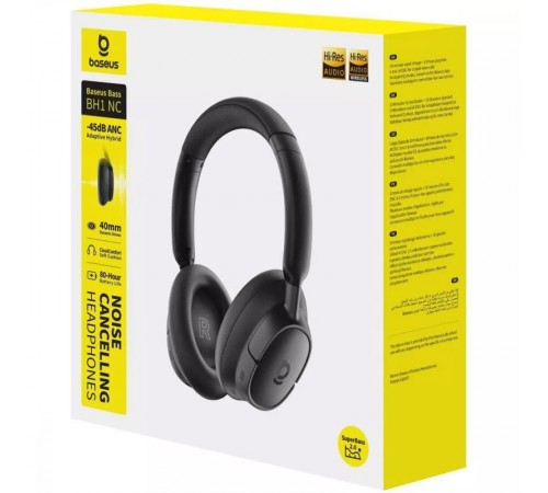 Накладні бездротові навушники Baseus Bass BH1 ANC (A02037) Cosmic Black