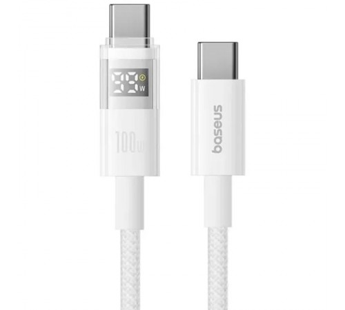 Дата кабель Baseus Display 2 Type-C to Type-C 100W (1m) (P10382702) Moon White