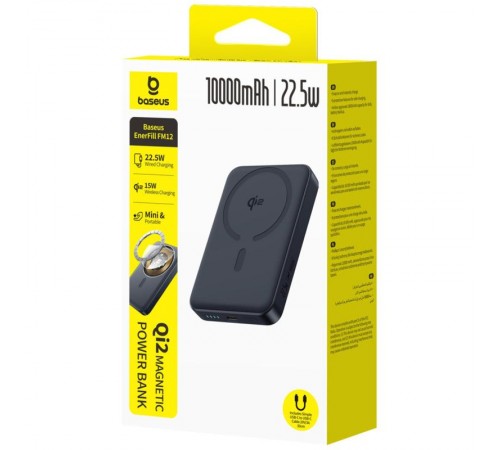 Портативний ЗП Power Bank Baseus EnerFill FM12 Qi2 Magnetic 22.5W з БЗП 10000mAh (E00285) Cosmic Black