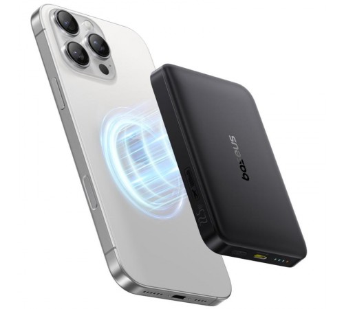 Портативний ЗП Power Bank Baseus EnerFill FM12 Qi2 Magnetic 22.5W з БЗП 10000mAh (E00285) Cosmic Black