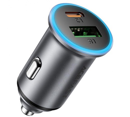 АЗП Acefast B15 PD20W+QC3.0 total 65W (1USB-A/1C) Gray