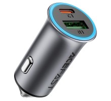 АЗП Acefast B16 PD65W+QC3.0 total 95W (1USB-A/1C) Gray
