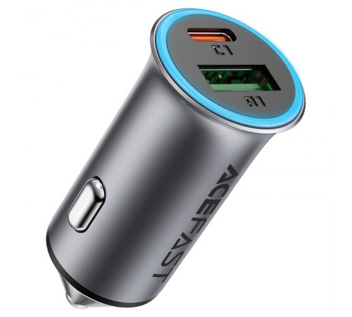 АЗП Acefast B16 PD65W+QC3.0 total 95W (1USB-A/1C) Gray