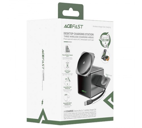 БЗП Acefast E34 desktop 3in1 15W Gray