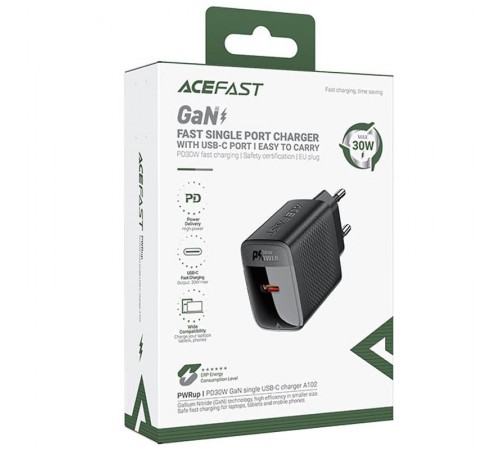 МЗП Acefast A102 PD30W GaN (1USB-C) Black