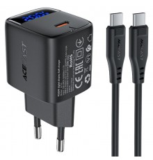 МЗП Acefast A113 PD20W GaN (1USB-C) + кабель Type-C to Type-C Black