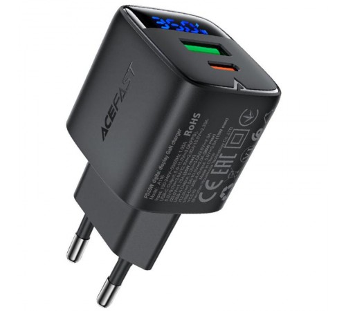 МЗП Acefast A116 PD35W+QC3.0 GaN (1USB-A/1C) Black