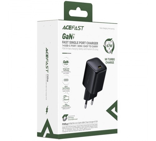 МЗП Acefast A134 PD67W GaN (1USB-C) Black