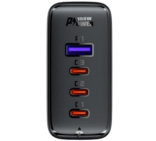 МЗП Acefast A37 PD100W+QC3.0 GaN (1USB-A/3C) + кабель Type-C to Type-C 2m Black