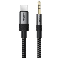Аудіо кабель Aux Acefast J11 (Type-C to AUX 3.5mm plug) (1m) Black