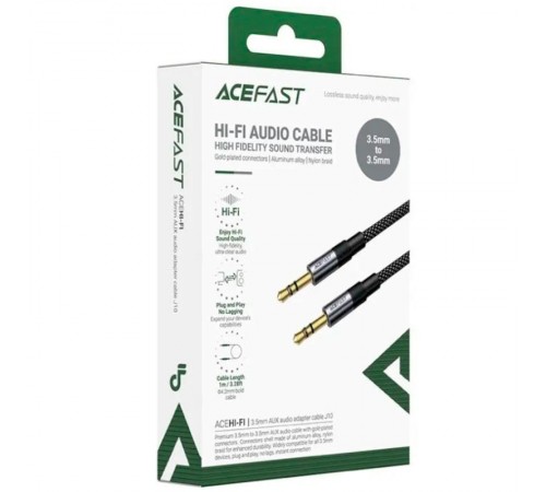 Аудіо кабель Aux Acefast J10 (1m) Black