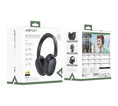 Накладні бездротові навушники Acefast H12 ANC Black