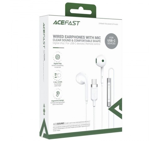 Стерео навушники Acefast L7 Type-C White