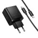 МЗП Hoco N75 Grande 65W QC+PD (1USB-A/2C) + кабель Type-C to Type-C Black