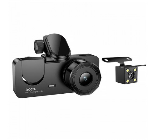 Відеореєстратор Hoco DI63 2-inch display with rear camera (480+480P) Black