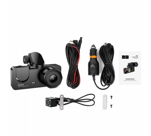 Відеореєстратор Hoco DI63 2-inch display with rear camera (480+480P) Black