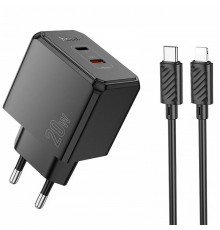 МЗП Hoco CS16A Wish PD20W (1USB-C/1L) + кабель Type-C to Lightning Black