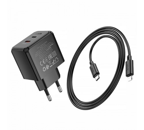 МЗП Hoco CS16A Wish PD20W (1USB-C/1L) + кабель Type-C to Lightning Black