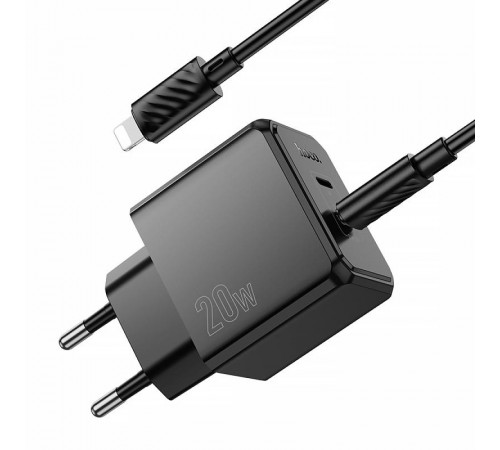 МЗП Hoco CS16A Wish PD20W (1USB-C/1L) + кабель Type-C to Lightning Black