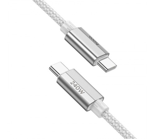 Дата кабель Hoco U134 Primero Type-C to Type-C 240W (1.8m) Gray