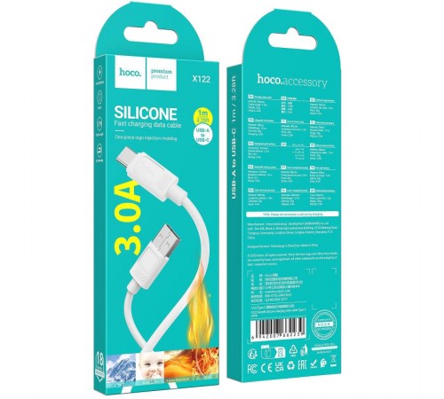 Дата кабель Hoco X122 Benefit USB to Type-C 3A (1m) White